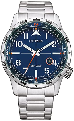 Citizen Herren Analog Quarz Uhr mit Edelstahl Armband BM7550-87L, Blau von CITIZEN