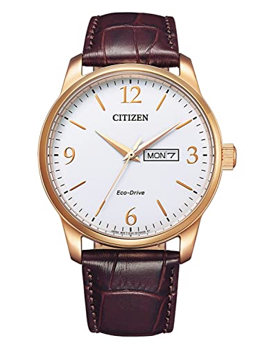 CITIZEN Herren Analog Quarz Uhr mit Leder Armband BM8553-16AE von Citizen