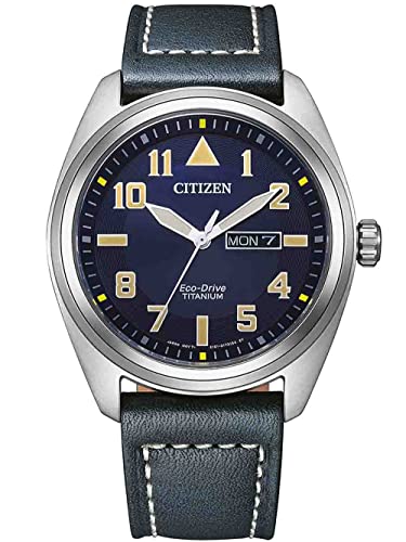 CITIZEN Herren Analog Quarz Uhr mit Leder Armband BM8560-45LE von Citizen