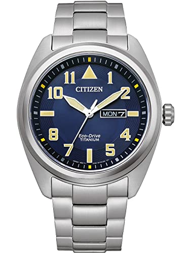 CITIZEN Herren Analog Quarz Uhr mit Titan Armband BM8560-88LE, Blau von Citizen