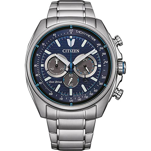 CITIZEN Herren Analog Japanisches Quarzwerk Uhr mit Edelstahl Armband CA4560-81L, Blau von Citizen