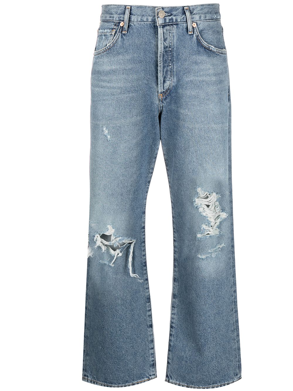 Citizens of Humanity Cropped-Jeans in Distressed-Optik - Blau von Citizens of Humanity