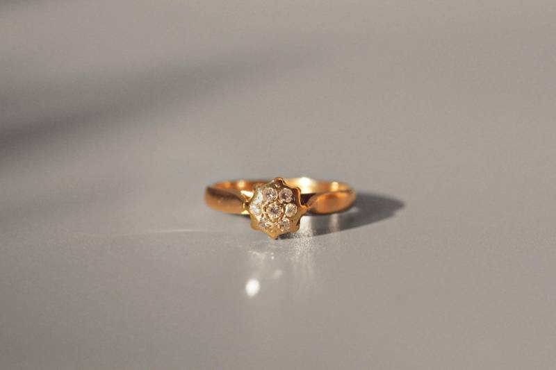 Vintage Diamant Ring, in 9 Karat Gold von CitrineAntiqueJewels