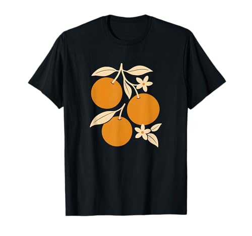 Retro Orangen und Blüten Minimal Obst für Kinder & Frauen T-Shirt Retro Orangen und Blüten Minimal Obst für Kinder & Frauen T-Shirt von Citrus Bloom Studio
