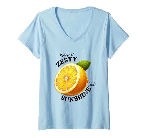 Damen Wenn das Leben dir Zitronen Design gibt T-Shirt mit V-Ausschnitt Damen Wenn das Leben dir Zitronen Design gibt T-Shirt mit V-Ausschnitt von Citrus Fruit Enthusiast Fun Fresh Vibes
