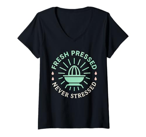 Damen Citrus Lover Zitrone Ästhetischer Saft Life Zesty Summer Fruit T-Shirt mit V-Ausschnitt von Citrus Queen Lime Life Orange Fan Fruit Pride