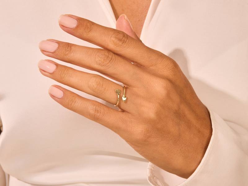 14K Solid Gold Pfeil Ring/Offener Für Frauen Stapelring Spiral Byby-Ring von CittaliFineJewelry