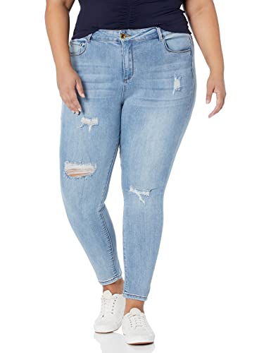 City Chic Women's Apparel Damen City Chic Übergröße Asha Destruct Jeans, Light Denim, 48 Mehr von City Chic Women's Apparel