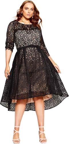 CITY CHIC Damen Plus Size Spitze Liebhaber Ff Kleid, Schwarz, 42 von City Chic