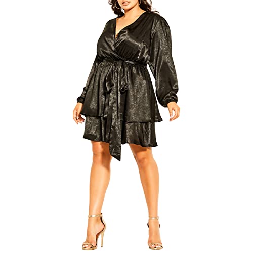 CITY CHIC Damen Plus Size Wildfire Kleid, Schwarz, 40 CITY CHIC Damen Plus Size Wildfire Kleid, Schwarz, 40 von City Chic