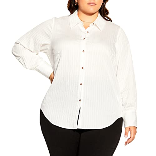 CITY CHIC Damen Übergröße Dylan Klassisches Hemd, elfenbeinfarben, 44 Plus von City Chic