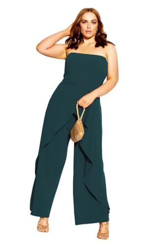 City Chic Damen Jumpsuit-Attract Ff Hose, Smaragd, 24 City Chic Damen Jumpsuit-Attract Ff Hose, Smaragd, 24 von City Chic