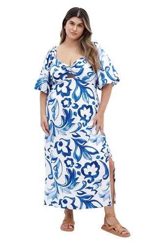 City Chic Damen Dress-Nala Midi Lässiges Kleid, Santorini PRT, 54 Mehr City Chic Damen Dress-Nala Midi Lässiges Kleid, Santorini PRT, 54 Mehr von City Chic