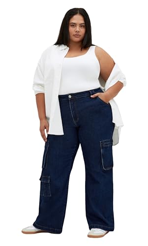 City Chic Damen Karlee Pocket Jeans, Dunkle Waschung, 52 Mehr von City Chic