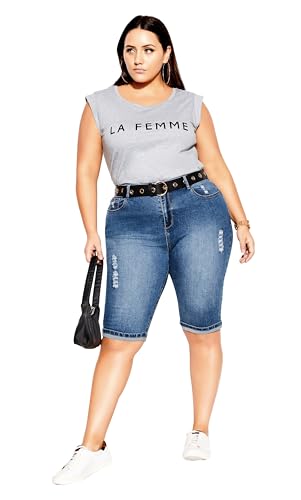 City Chic Damen Knee Length Turn Up Jeans-Shorts, Mid-Denim, 44 Mehr City Chic Damen Knee Length Turn Up Jeans-Shorts, Mid-Denim, 44 Mehr von City Chic