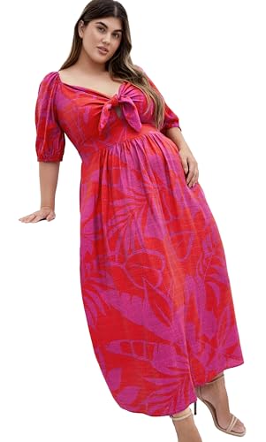City Chic Damen Maxi Dress-Bella Print Kleid, Pink Tropicana, 44 Mehr von City Chic