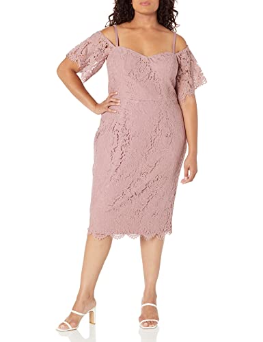 City Chic Damen Plus Size Spitze Whisper Ff Kleid, Deep Rouge, 50 Mehr von City Chic