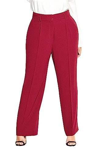 City Chic Damen Übergröße magnetisch Lässige Hose, Sangria, 40 Plus City Chic Damen Übergröße magnetisch Lässige Hose, Sangria, 40 Plus von City Chic
