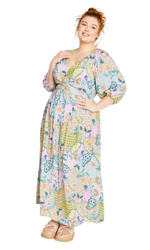 City Chic Women's Apparel Damen Maxi Daydream Print Kleid, 50 Plus von City Chic