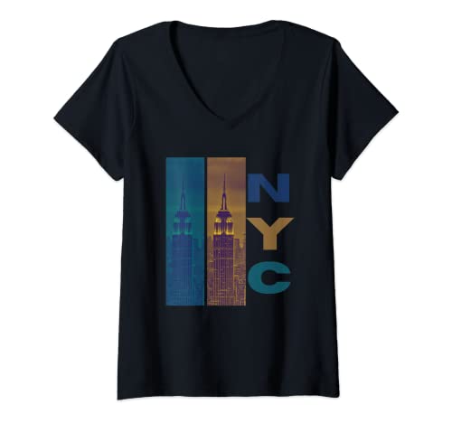 Damen NYC. T-Shirt mit V-Ausschnitt Damen NYC. T-Shirt mit V-Ausschnitt von City Chic