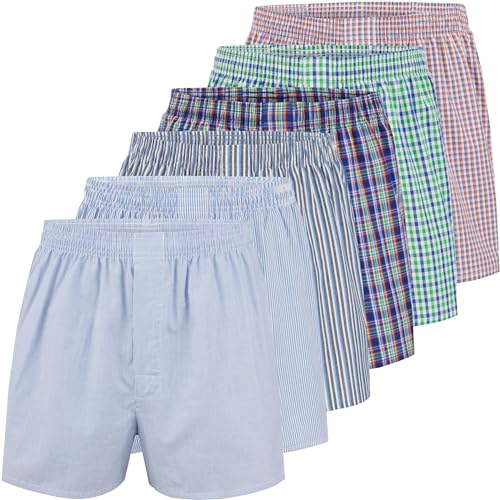 City Life Herren Boxershorts Shorts Boxer Webboxer (6er Pack) Sparpack S - 4XL, Farbe:Mehrfarbig (Classic Multicolour 4 C-6-4), Grösse:XXL von City Life