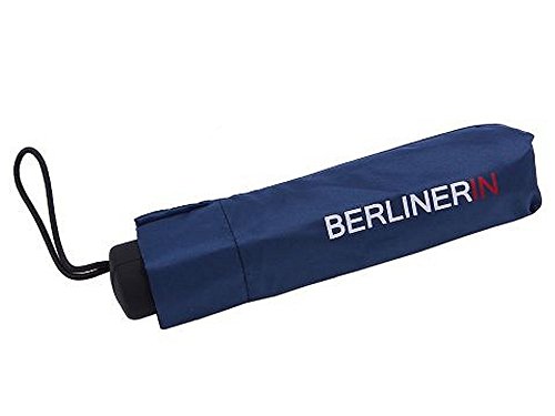 City Souvenir Shop Taschen-Regenschirm BERLINERIN, blau - der Mini-Schirm für die Tasche in Berlin von City Souvenir Shop