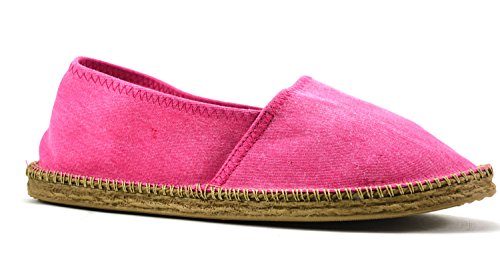 CITY WALK Espadrilles Espadrillos Espadrille Unisex Canvas Slip-On Strandschuhe (38, Pink) von CITY WALK