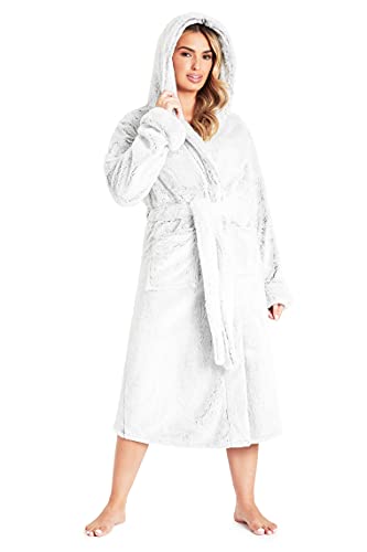 CityComfort Bademantel Damen Flauschig, Fleece Morgenmantel Damen Dressing Gown Women (Dunkelgrau, S) von CityComfort