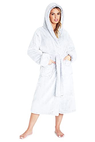 CityComfort Bademantel Damen Flauschig, Fleece Morgenmantel Damen Dressing Gown Women (Lila, L) von CityComfort