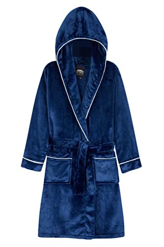 CityComfort Bademantel Kinder Jungen, Fleece Morgenmantel für Kinder (Navy, 13-14 Jahre) von CityComfort