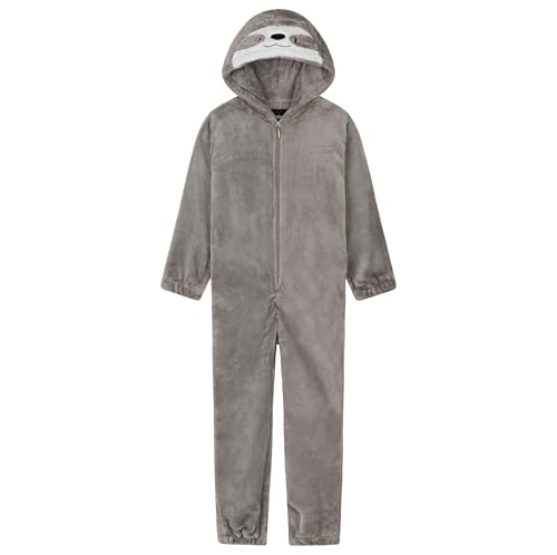 CityComfort Jumpsuit Kinder Einteiler Fleece Overall Onesie Kinder Mädchen Jungen 4-14 Jahre (7-8 Jahre, Dunkles Beige) von CityComfort
