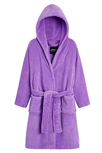 CityComfort Bademantel Kinder, Fleece Morgenmantel Teenager Mädchen für Schwimmbad Sauna Pool, Flauschig Hausanzug Rosa Lila, Geschenke für Kinder (Lila, 9/10 Jahre) von CityComfort