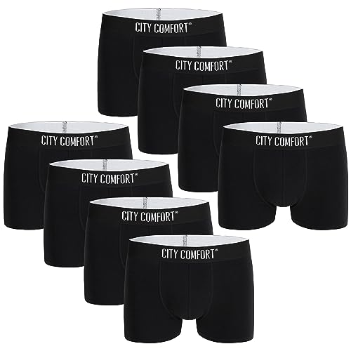 CityComfort Boxershorts Herren 8er oder 5er Pack S-4XL Unterwäsche Männer und Teenager Boxer (Schwarz, 2XL) von CityComfort