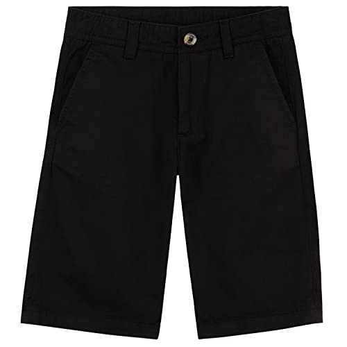 CityComfort Chino Shorts Für Jungen - Kurze Hose Jungen aus Baumwolle mit elastischem Bund - Stylische Shorts Jungen, weiche & Bequeme Sommer Shorts mit Taschen (Schwarz, 11-12 Jahre) von CityComfort