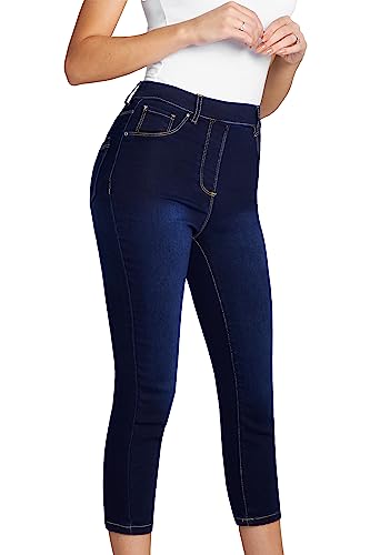 CityComfort Crop Jeggings Damen High Waist - Bequeme und stylische Jeggins - Damen Jeggings geeignet für Casual oder Semi-Casual Wear (Dunkelblau, 40 EU, 12 UK) von CityComfort