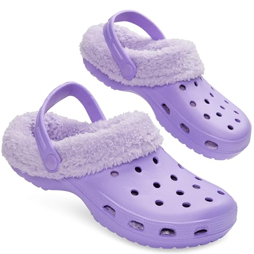 CityComfort Damen Hausschuhe Fleece Gefüttert, Clogs Damen - Geschenke für Frauen (Lila, 40 EU) von CityComfort