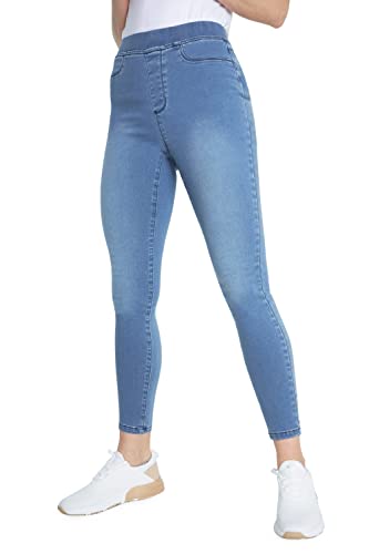 CityComfort Jeggings Damen Stretch, Bequem High Waist Pants Women Tragen, Dehnbar Jeggings Damen Kleidung, Stylisch und Schmeichelhaft High Waist Jeans Jeggings, Blau Waschen, Größe 48 von CityComfort