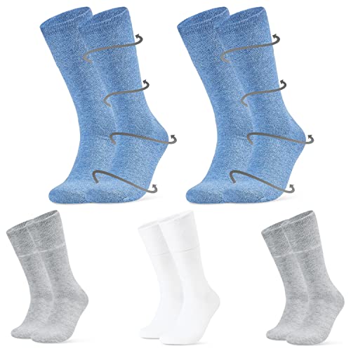 CityComfort Diabetikersocken Herren, Socken ohne Gummizug, 5 Paar (Mehrfarbig) von CityComfort