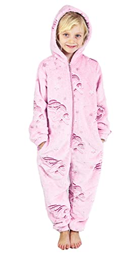 CityComfort Einhorn Onesie, Jumpsuit Mädchen, Glow in The Dark Schlafanzug Mädchen, 110-164 (11-12 Jahre, Baby Rosa) von CityComfort