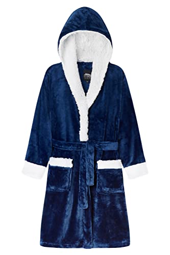 CityComfort Bademantel Kinder Jungen, Fleece Morgenmantel für Kinder (Marineblau, 11-12 Jahre) von CityComfort