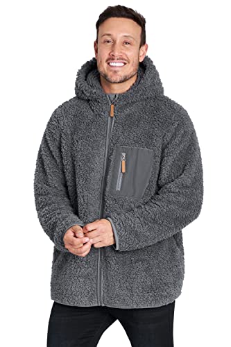 CityComfort Fleece Jacke Herren Teddy Fleece Polar Kapuzenpullover Herren und Jungen, (Grau, L) von CityComfort