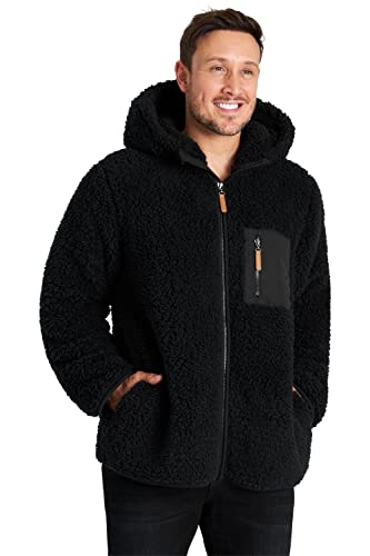 CityComfort Fleece Jacke Herren Teddy Fleece Polar Kapuzenpullover Herren und Jungen, (Schwarz, L) von CityComfort