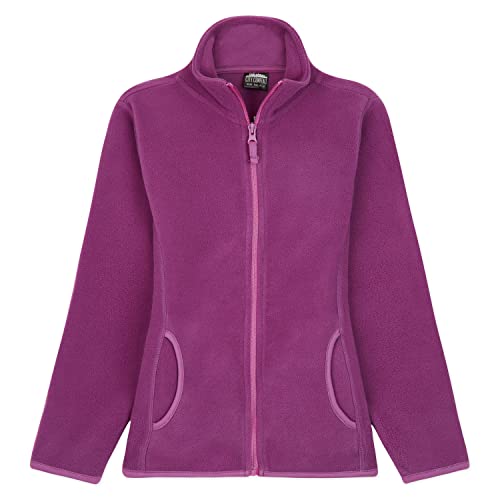 CityComfort Fleecejacke Kinder Mädchen Polarfleece Teenager Jungen mit Reißverschluss und Seitentaschen (Lila, 3-4 Jahre) von CityComfort