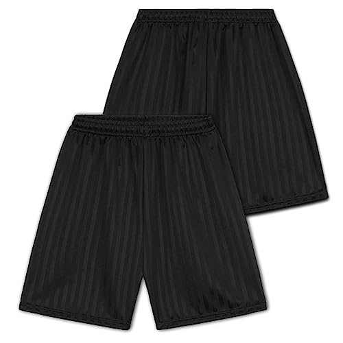 CityComfort - Gym Shorts für Jungen & Girls, Unisex Sporthose, Sporthose Jungen Kurz & Mädchengrößen für Laufen, Fußball, Sportunterricht und Mehr, Schwarz Kurze Hosen, 5 bis 6-Jährige von CityComfort