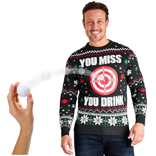 CityComfort Herren Pullover, Lustiger Weihnachtspullover – Geschenke für Männer, Teenager (Black, XL) von CityComfort