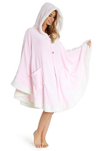 CityComfort Hoodie Damen Poncho Kuscheldecke Flauschig, Oversize Pullover Damen Umhang Decke (Rosa) von CityComfort