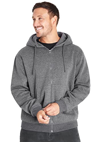 CityComfort Hoodie Herren Reißverschluss Kapuzenjacke, Basic Pullover Herren Zip Hoodie (Anthrazit, M) von CityComfort