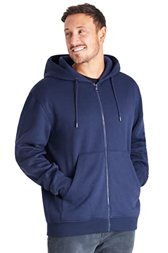 CityComfort Hoodie Herren Reißverschluss Kapuzenjacke, Basic Pullover Herren Zip Hoodie (Marineblau, L) von CityComfort