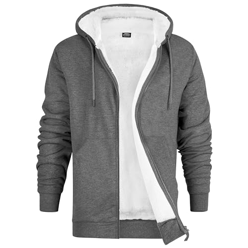 CityComfort Hoodie Herren mit Fleece-Futter und Reißverschluss, Fleecejacke Herren Zipper Hoodie für Männer und Teenager M - 3XL - Geschenke für Männer (Anthrazit, 2XL) von CityComfort