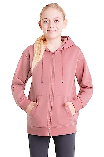 CityComfort Hoodie Jungen Kapuzenjacke, Kinder Pullover Jungen Sweatjacke mit Kapuze (7-8 Jahre, Altrosa) von CityComfort